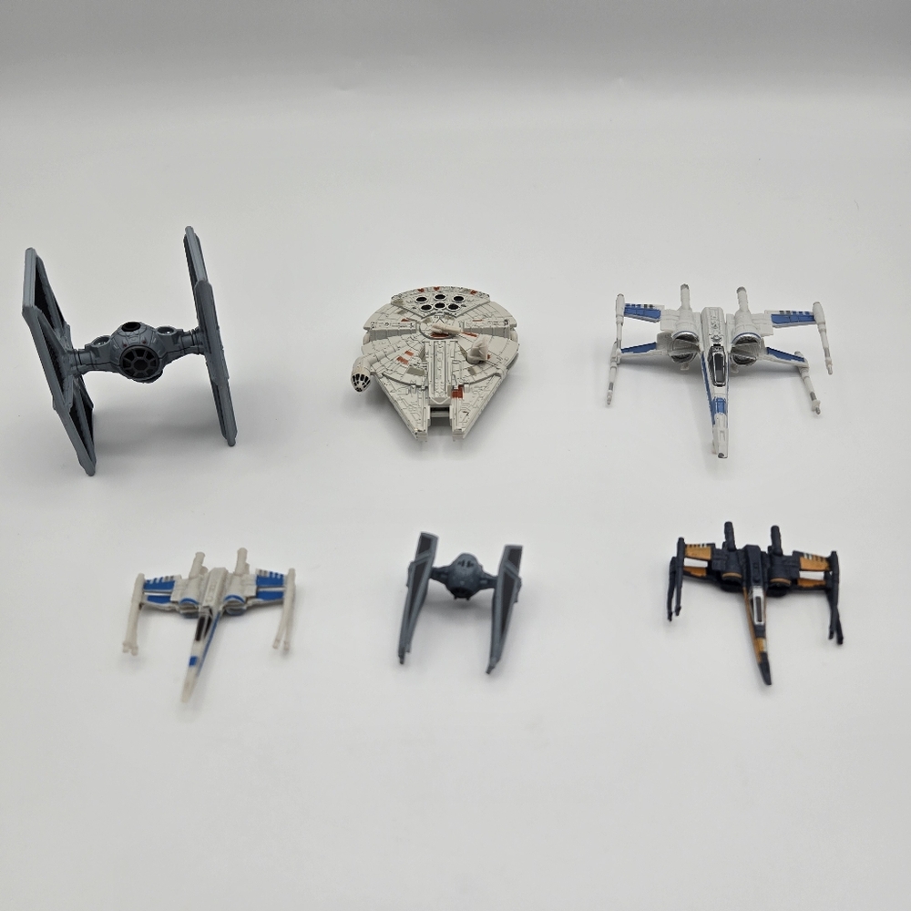 Bundle Of 6 Misc Star Wars Vehicle Figurines Diecast Micro Machines